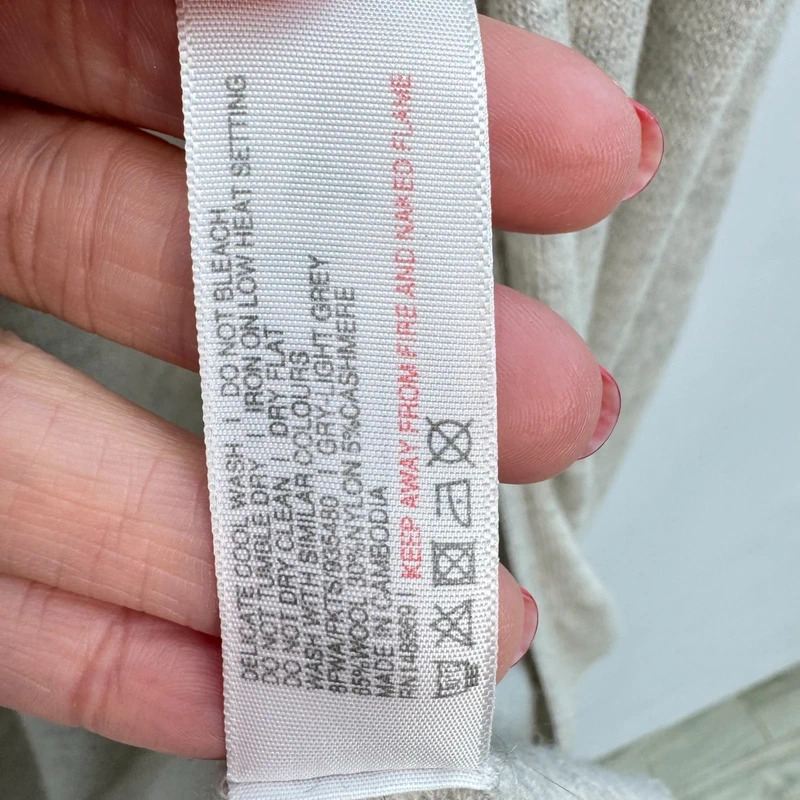 Fat Face Longline Cardigan UK 12 Light Grey Wool Cashmere Blend Pockets Open Front - Image 6