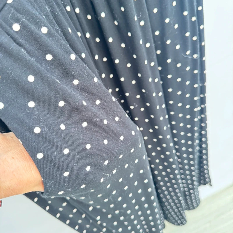 Editor's Cut Wrap Jumpsuit UK 14 Black White Polka Dot Short Sleeve Stretch Pockets - Image 6