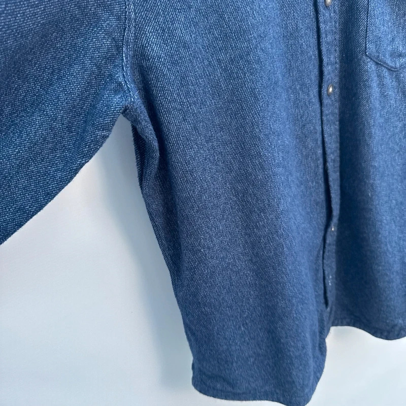 Fat Face Navy Blue Chambray Shirt Regular Fit Long Sleeve 100% Cotton Size M - Image 3
