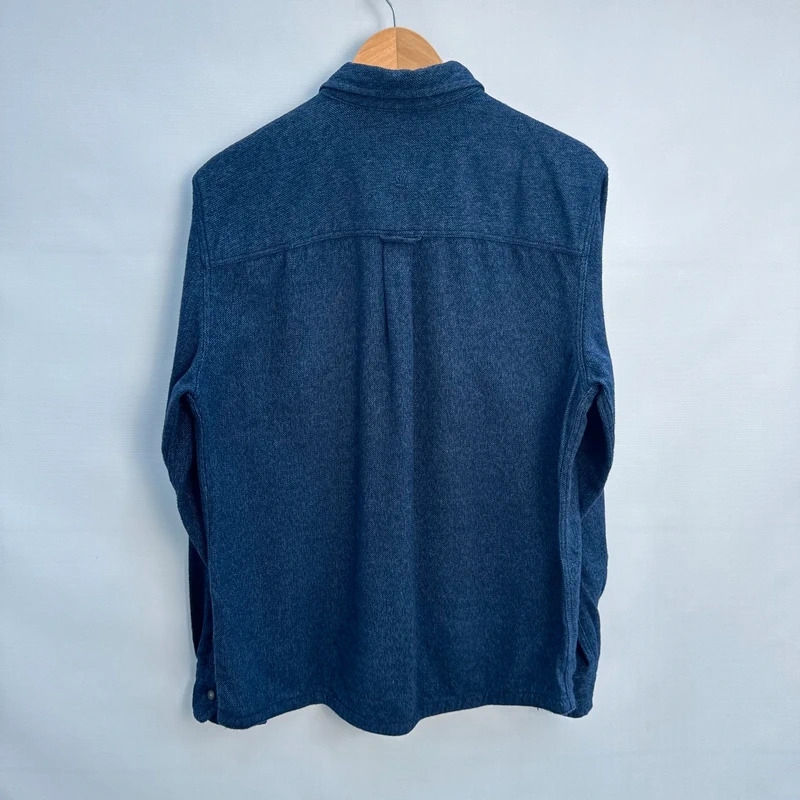 Fat Face Navy Blue Chambray Shirt Regular Fit Long Sleeve 100% Cotton Size M - Image 9