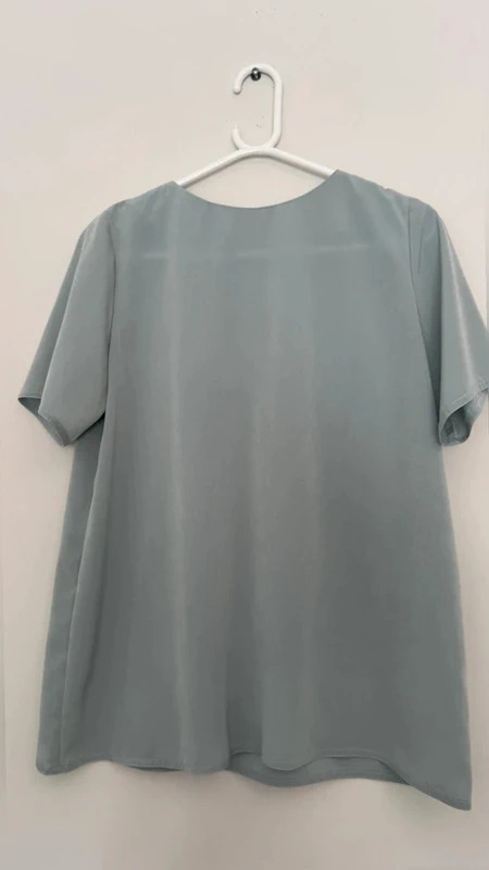 Aquascutum Blouse UK10/12 Relaxed Fit Duck Egg Blue Short Sleeve Made in England
