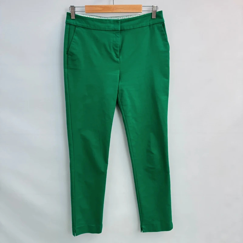 Boden Richmond Trousers Rich Emerald Green UK 12L Long Slim Ankle Grazer TO113