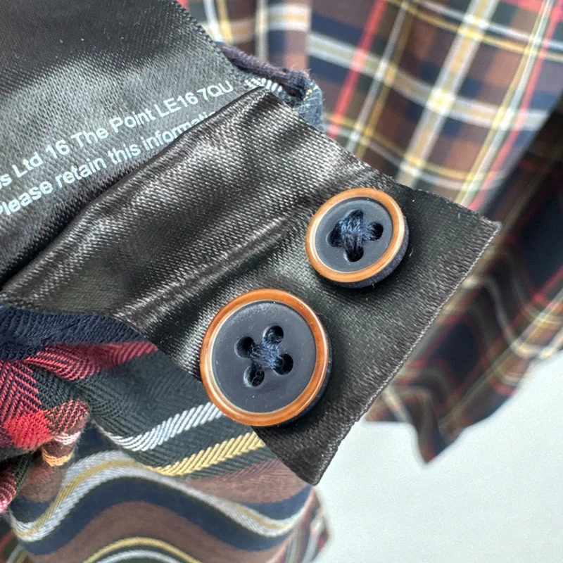 Joules Hewitt Classic Fit Shirt | Size M | Navy Rust Check 100% Cotton Long Sleeve - Image 12
