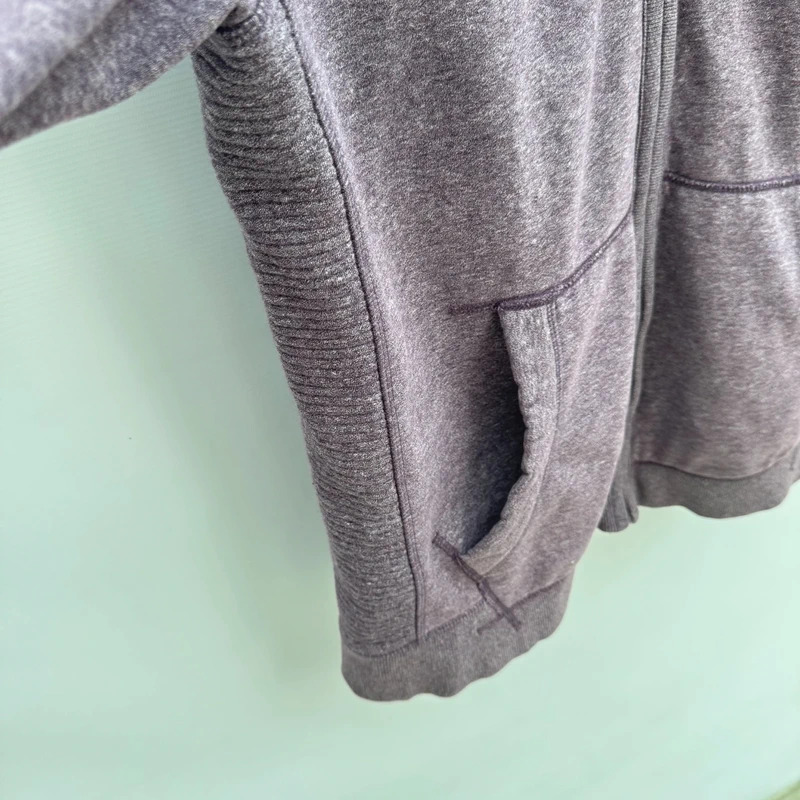 Fat Face Port J Full Zip Hoodie | Size L | Dark Purple Heather Cotton Blend - Image 5