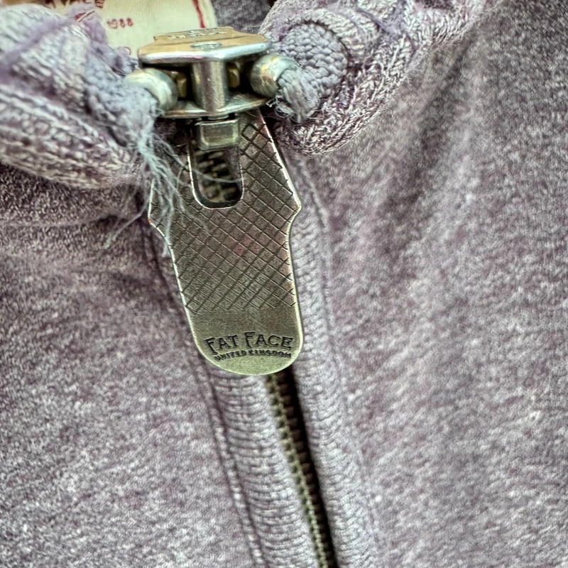 Fat Face Port J Full Zip Hoodie | Size L | Dark Purple Heather Cotton Blend - Image 6
