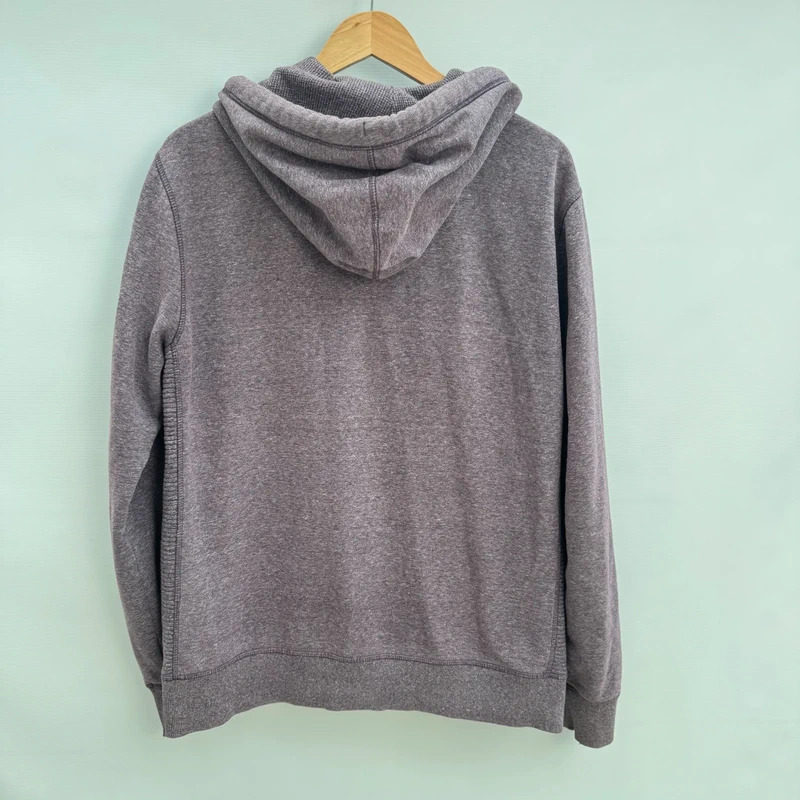 Fat Face Port J Full Zip Hoodie | Size L | Dark Purple Heather Cotton Blend - Image 8
