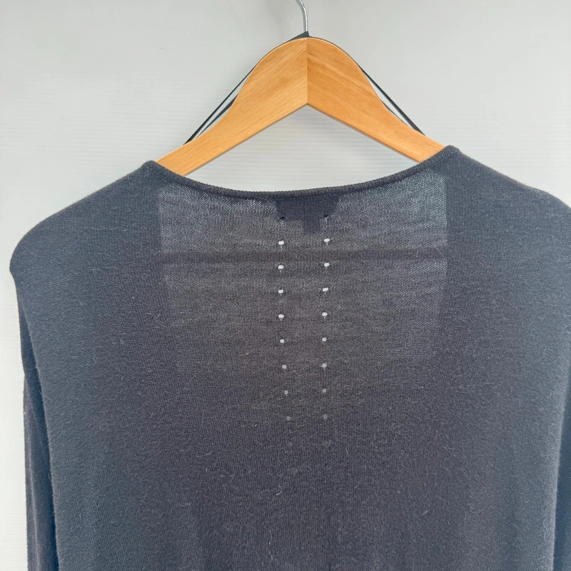 Topshop Black Fine Knit Cardigan UK 16 Open Front Angora Blend Long Sleeve - Image 5