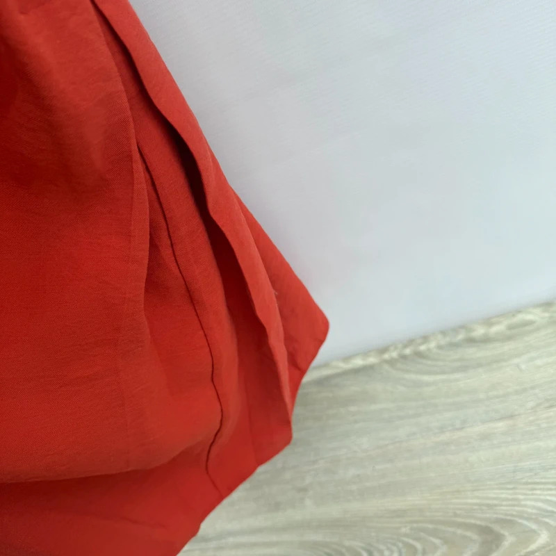 Touche Brick Red Tencel Midi Dress EU 40 UK 12 Button Detail Tie Waist Cuff Hole BNWT - Image 9