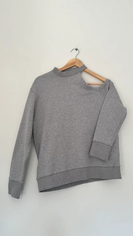 Christopher Kane Grey Cut‑Out Shoulder Sweatshirt Size S – Made in Italy