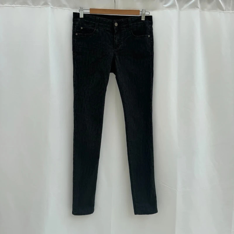 Stella McCartney Black Leopard Jacquard Skinny Jeans Size 27 Made in Italy