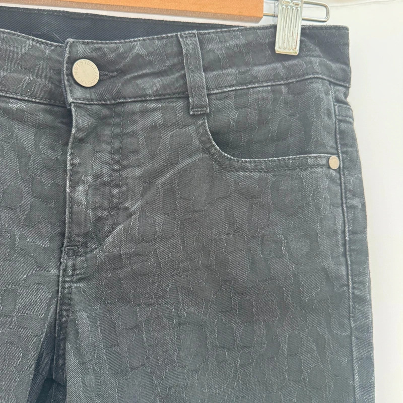 Stella McCartney Black Leopard Jacquard Skinny Jeans Size 27 Made in Italy - Image 3