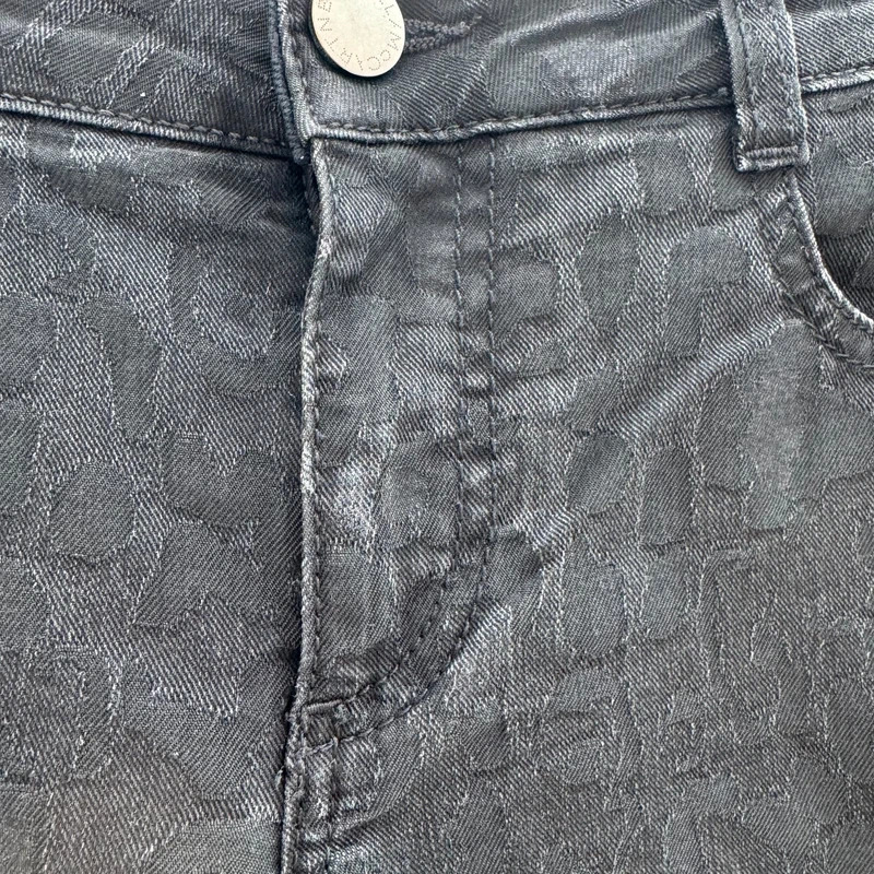 Stella McCartney Black Leopard Jacquard Skinny Jeans Size 27 Made in Italy - Image 4