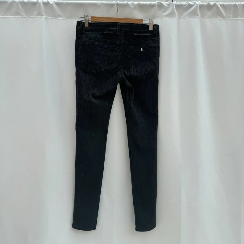 Stella McCartney Black Leopard Jacquard Skinny Jeans Size 27 Made in Italy - Image 11