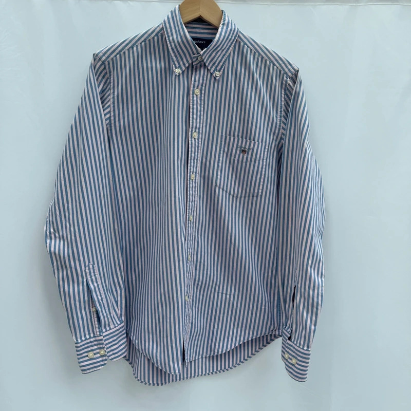 GANT e-z fit Pink Blue Stripe Oxford Shirt Size S 100% Cotton Preppy