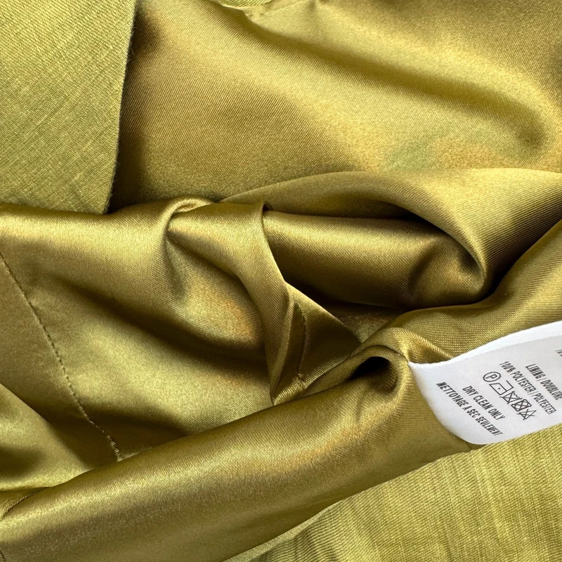 Kaliko UK 16 Chartreuse Olive Linen Dress Jacket Suit Wedding Occasion - Image 12