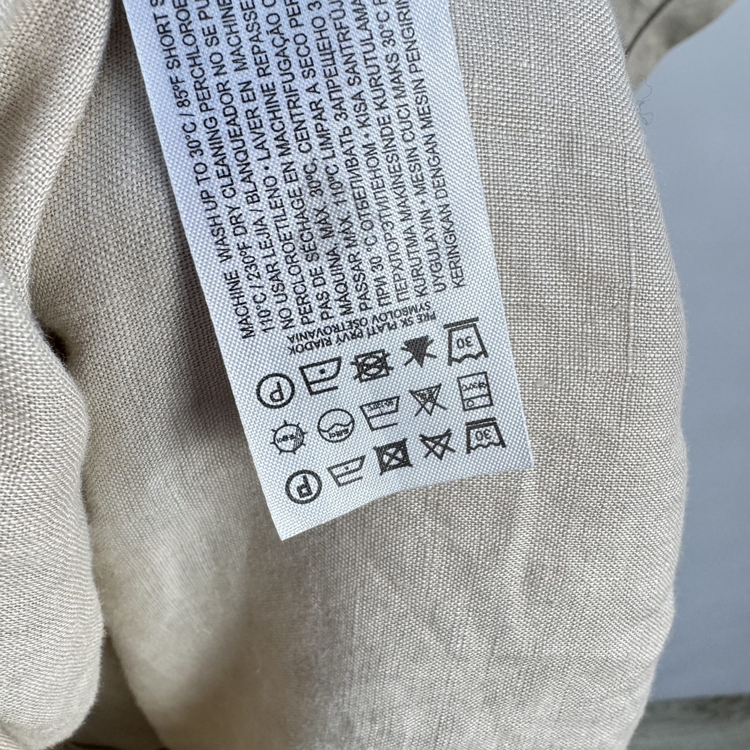 MNG Mango Beige Linen Blend Midi Dress UK 12 Belted V-Neck Neutral Occasion - Image 7