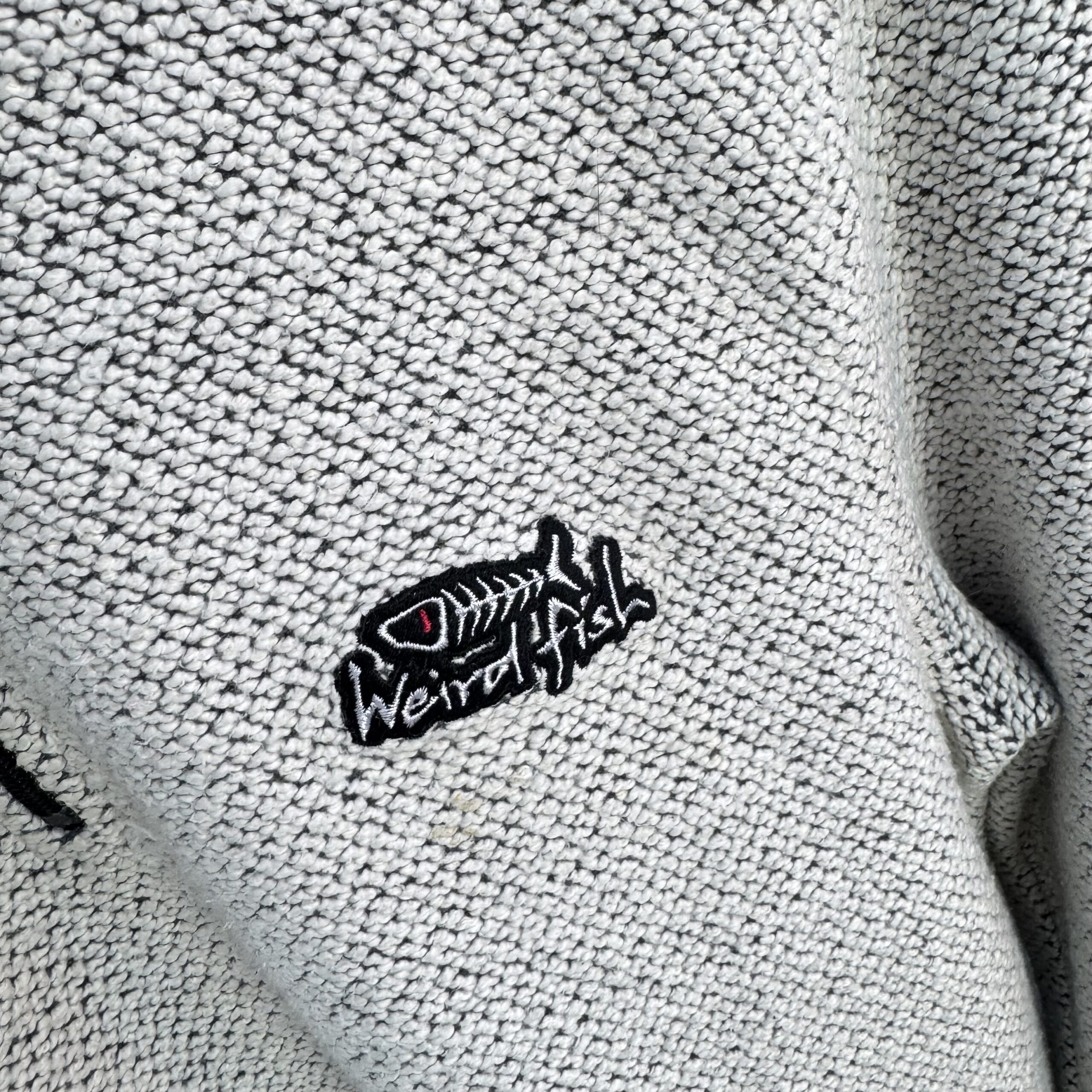 Weird Fish 1/4 Zip Jumper S White Grey Marl Waffle Knit Mens Pullover Casual - Image 9