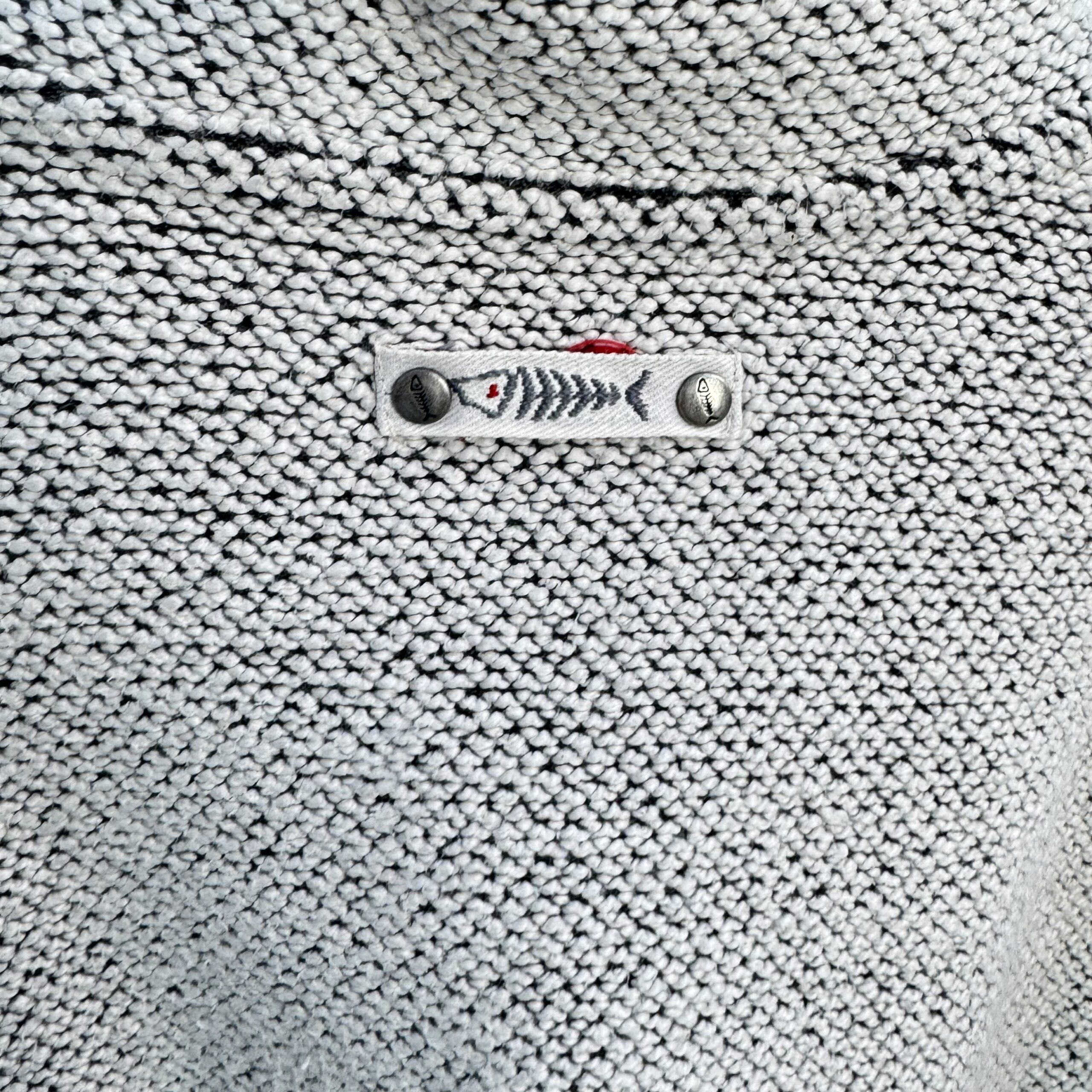 Weird Fish 1/4 Zip Jumper S White Grey Marl Waffle Knit Mens Pullover Casual - Image 4
