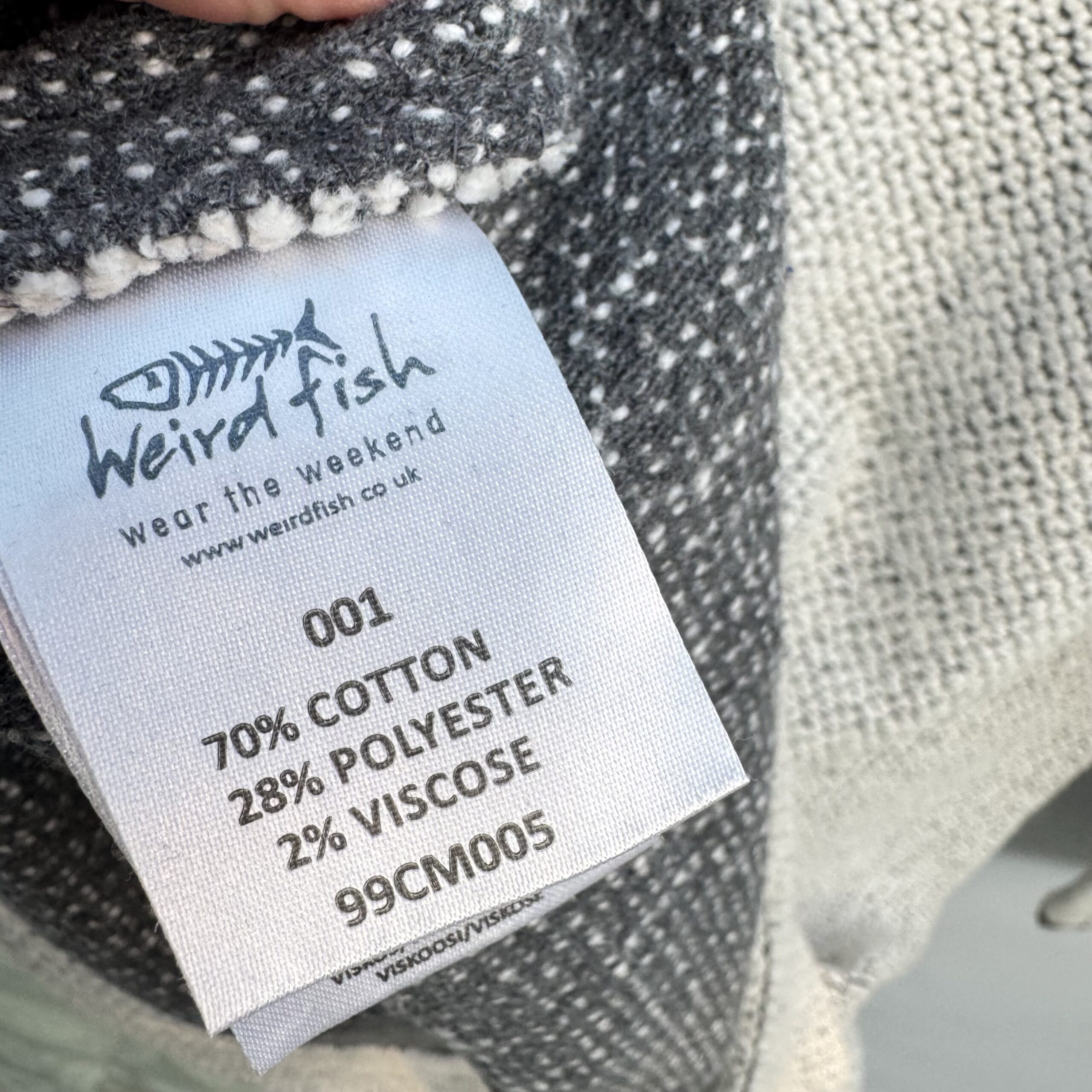 Weird Fish 1/4 Zip Jumper S White Grey Marl Waffle Knit Mens Pullover Casual - Image 6