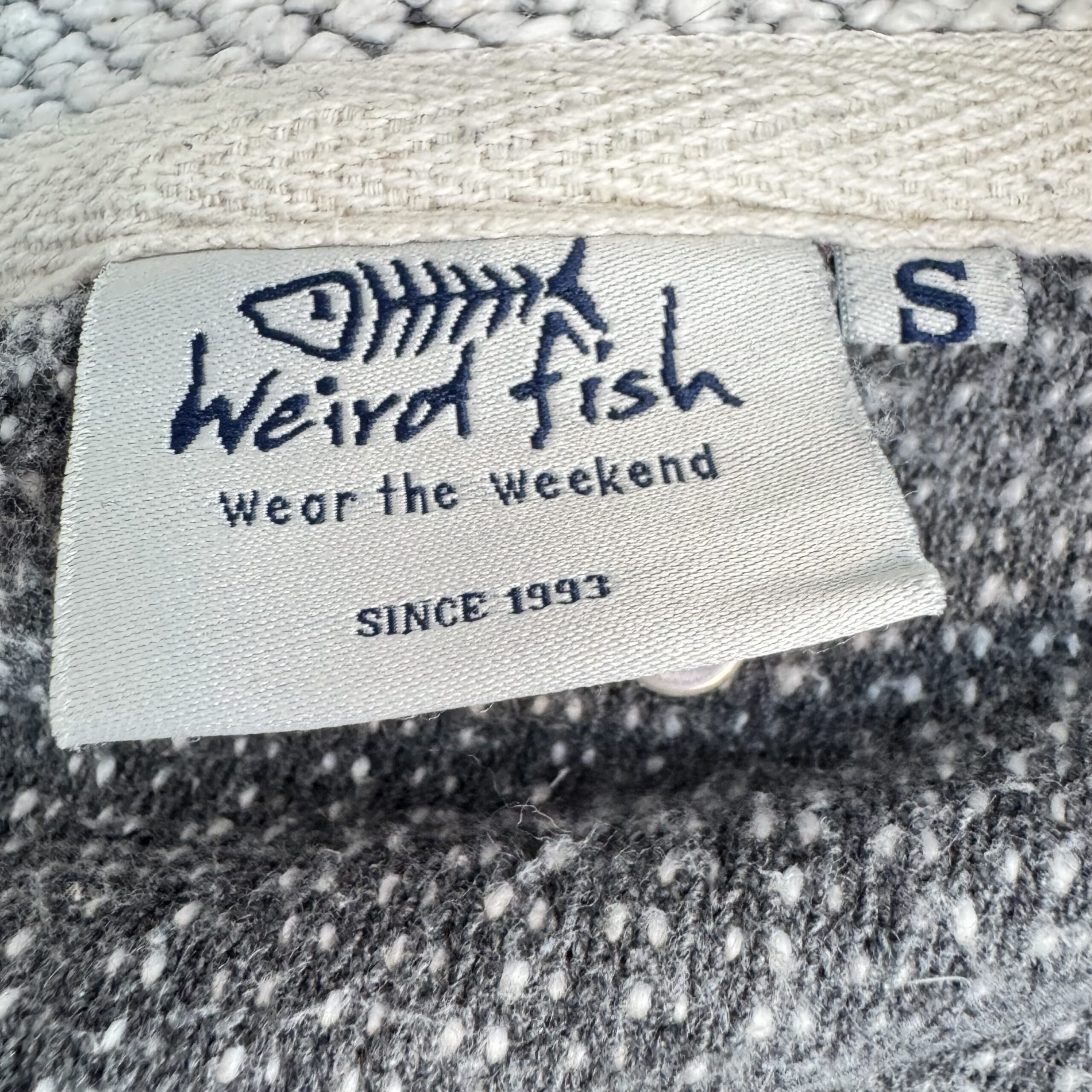 Weird Fish 1/4 Zip Jumper S White Grey Marl Waffle Knit Mens Pullover Casual - Image 8
