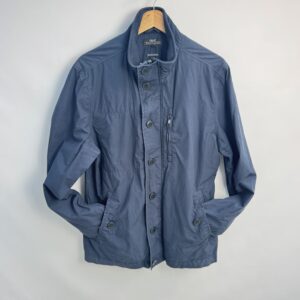 Next Jacket Mens L Navy Cotton Harrington Style Zip Button Casual Coat Large