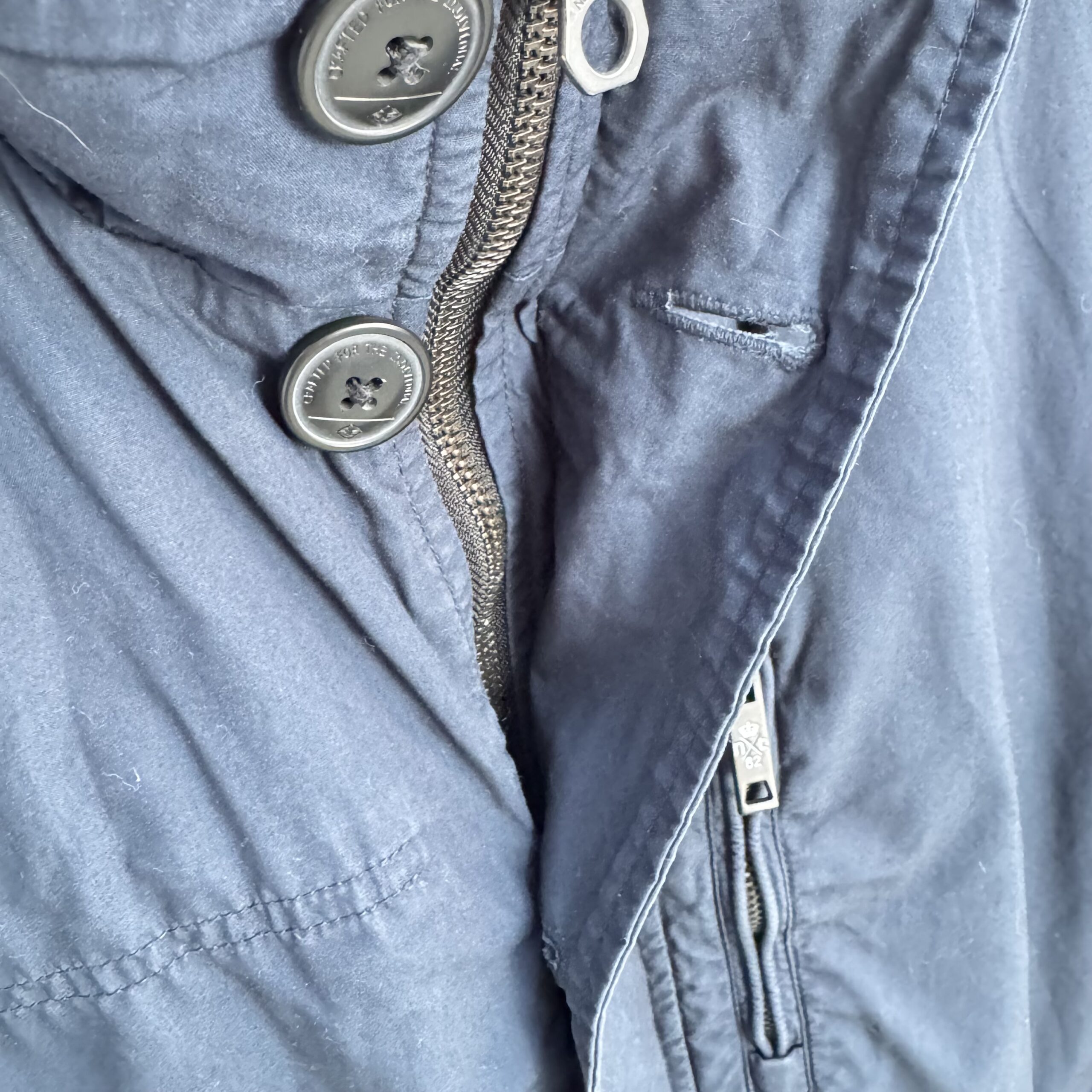 Next Jacket Mens L Navy Cotton Harrington Style Zip Button Casual Coat Large - Image 4