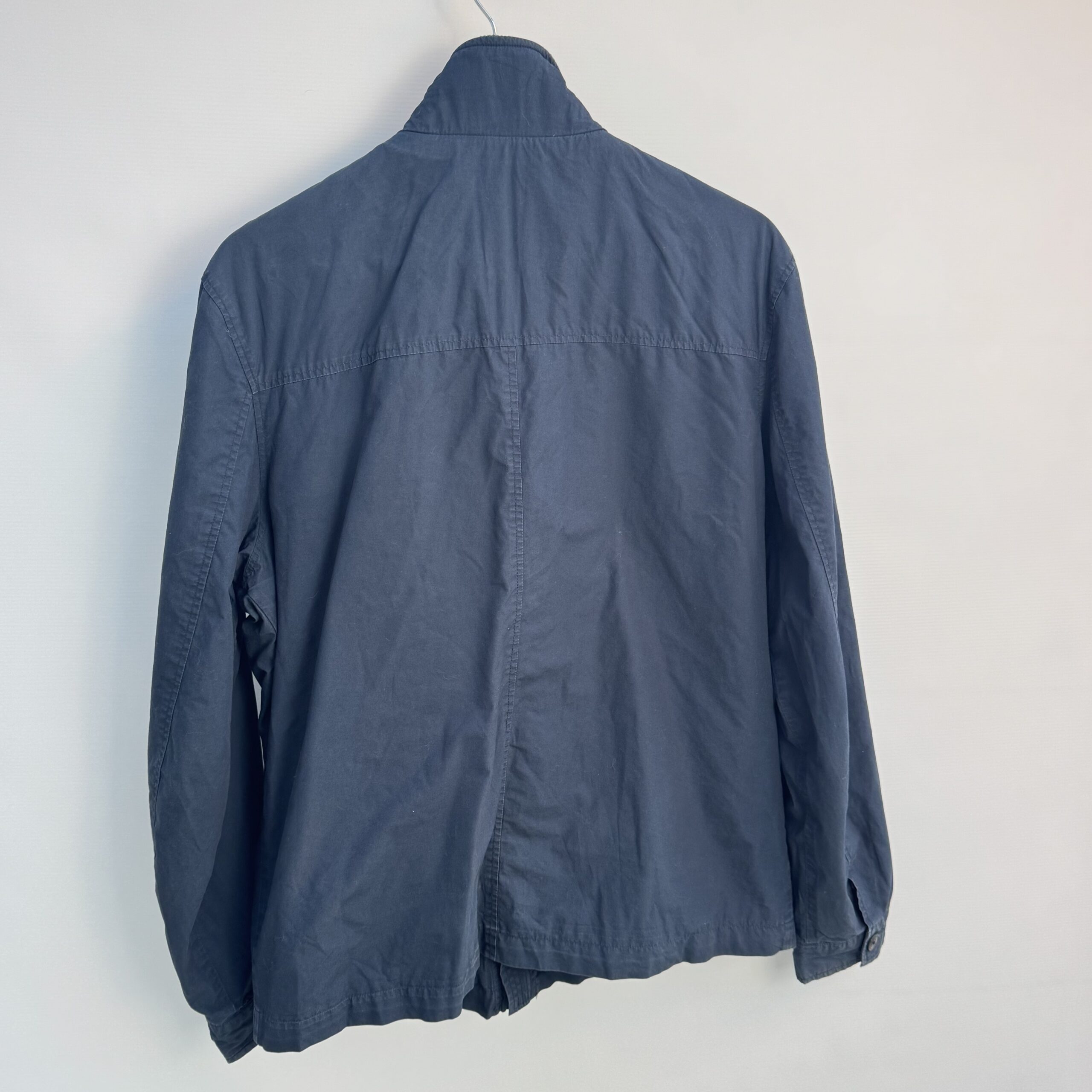 Next Jacket Mens L Navy Cotton Harrington Style Zip Button Casual Coat Large - Image 2