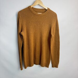 Fat Face Turmeric Crew Neck Jumper - Ochre Cotton Blend - Size S