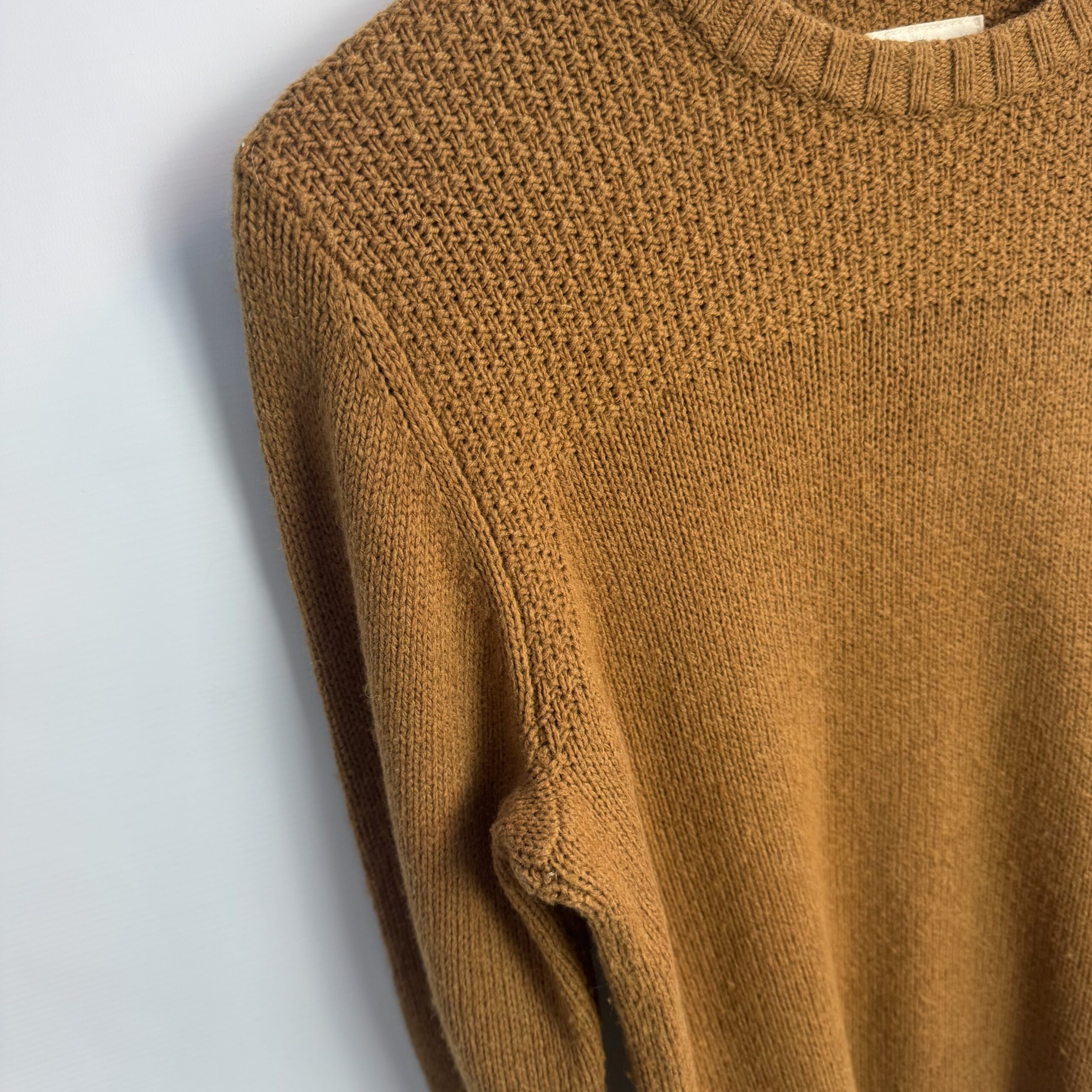 Fat Face Turmeric Crew Neck Jumper - Ochre Cotton Blend - Size S - Image 6