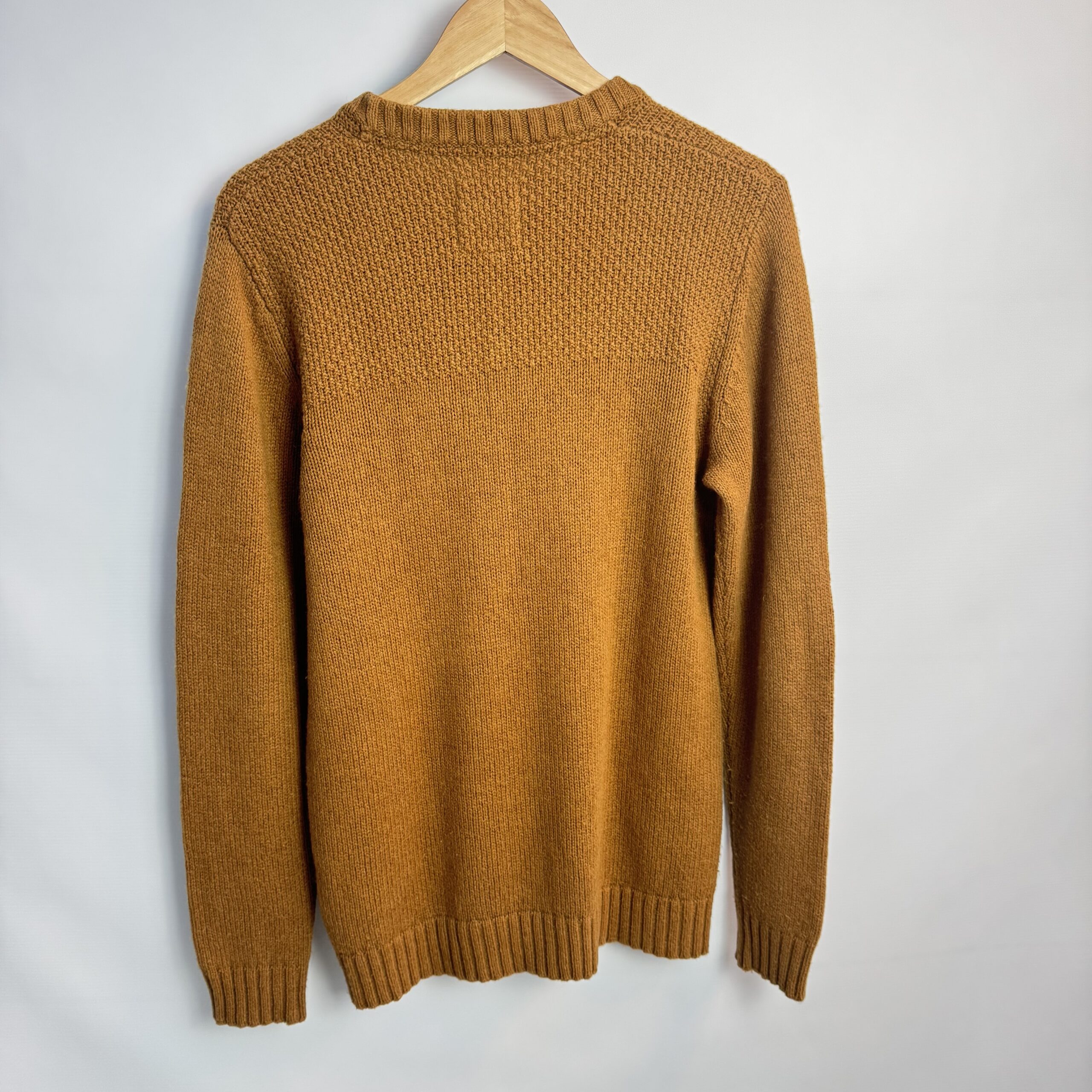 Fat Face Turmeric Crew Neck Jumper - Ochre Cotton Blend - Size S - Image 2