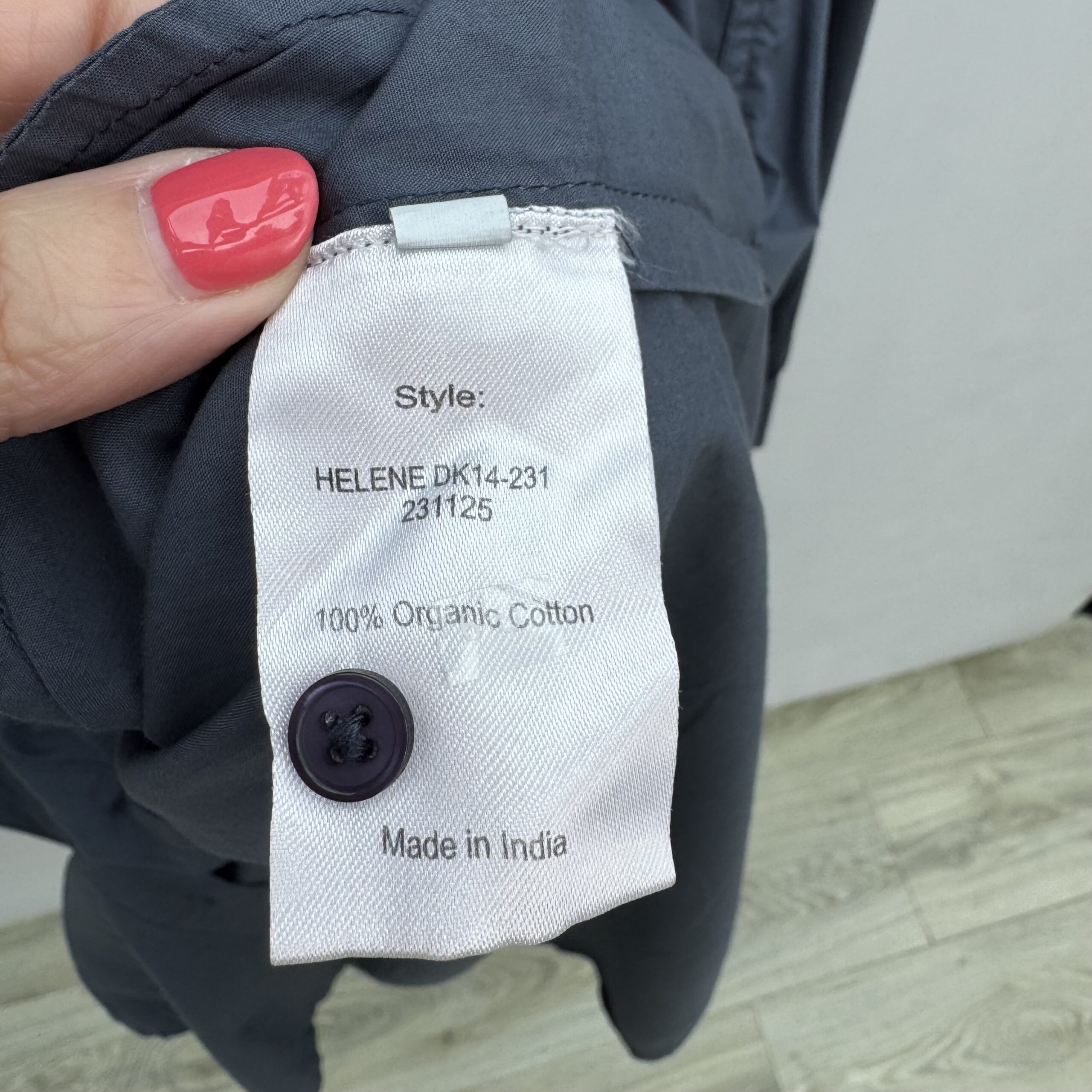 Project AJ117 Helene Slate Grey Organic Cotton Maxi Shirt Dress UK 12–14 - Image 10