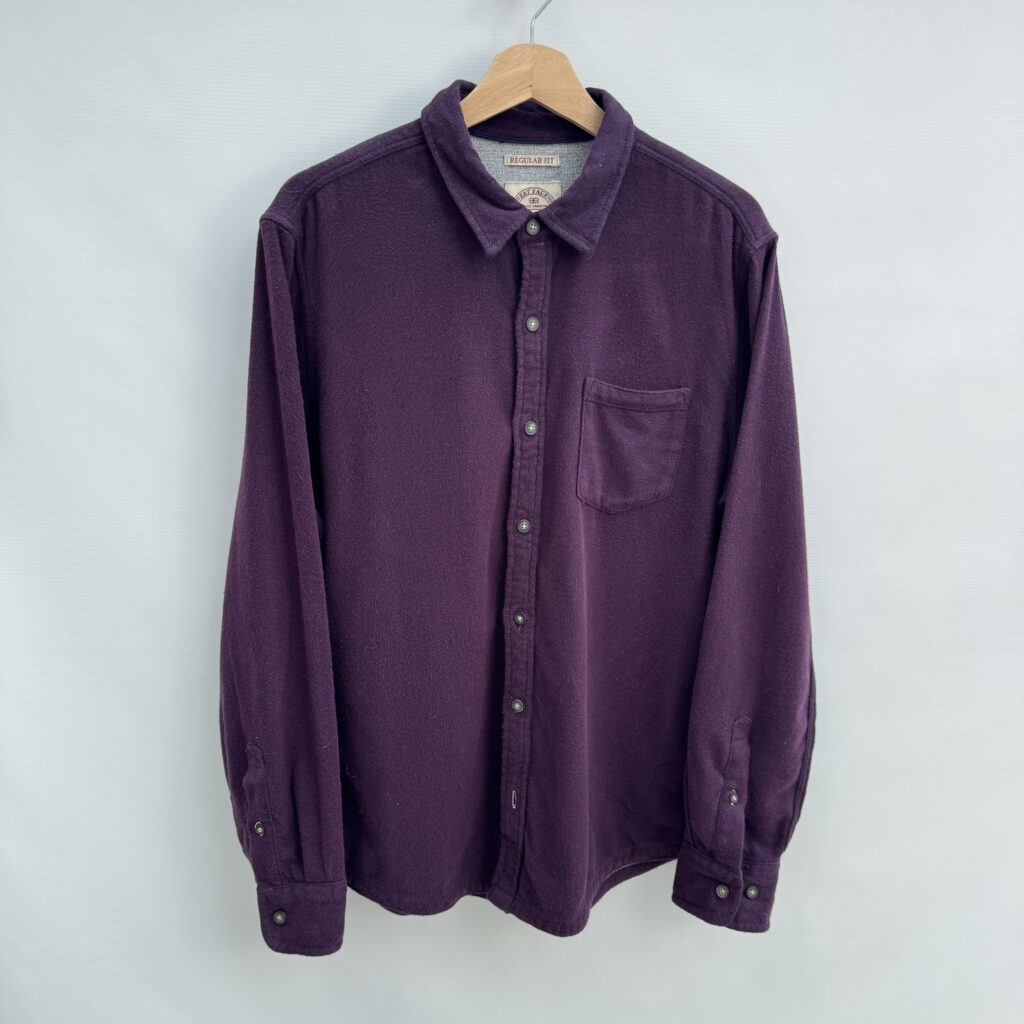 FatFace Men's Purple Raisin Cotton Jersey Overshirt Regular Fit Size Medium