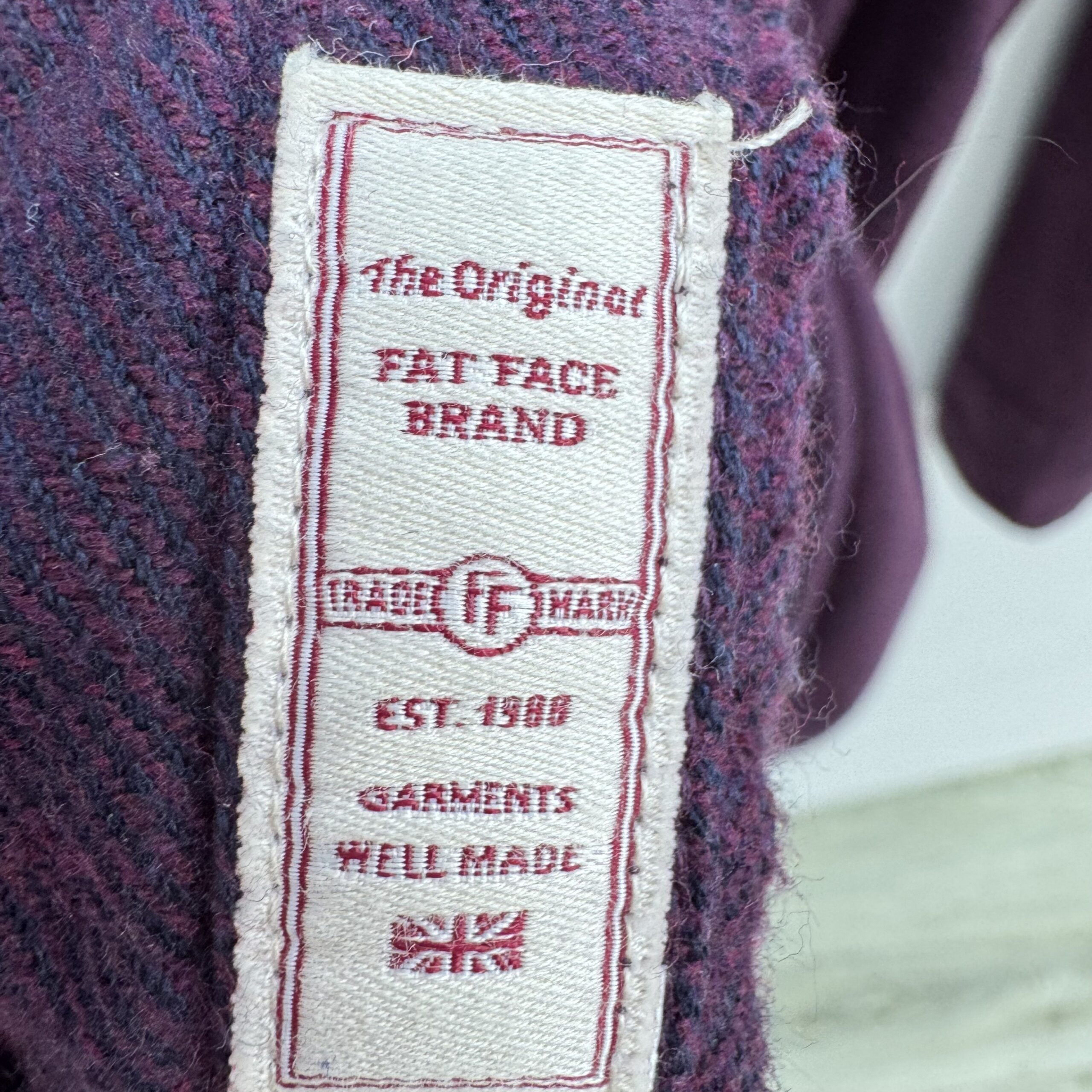 FatFace Men's Purple Raisin Cotton Jersey Overshirt Regular Fit Size Medium - Image 10