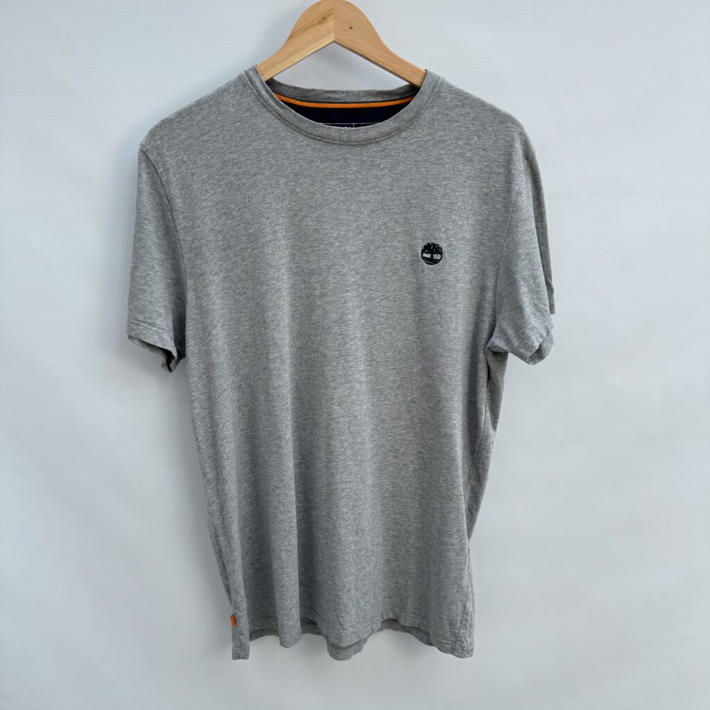 Timberland Dunstan River Men's T-Shirt 100% Organic Cotton Grey Size Large Slim