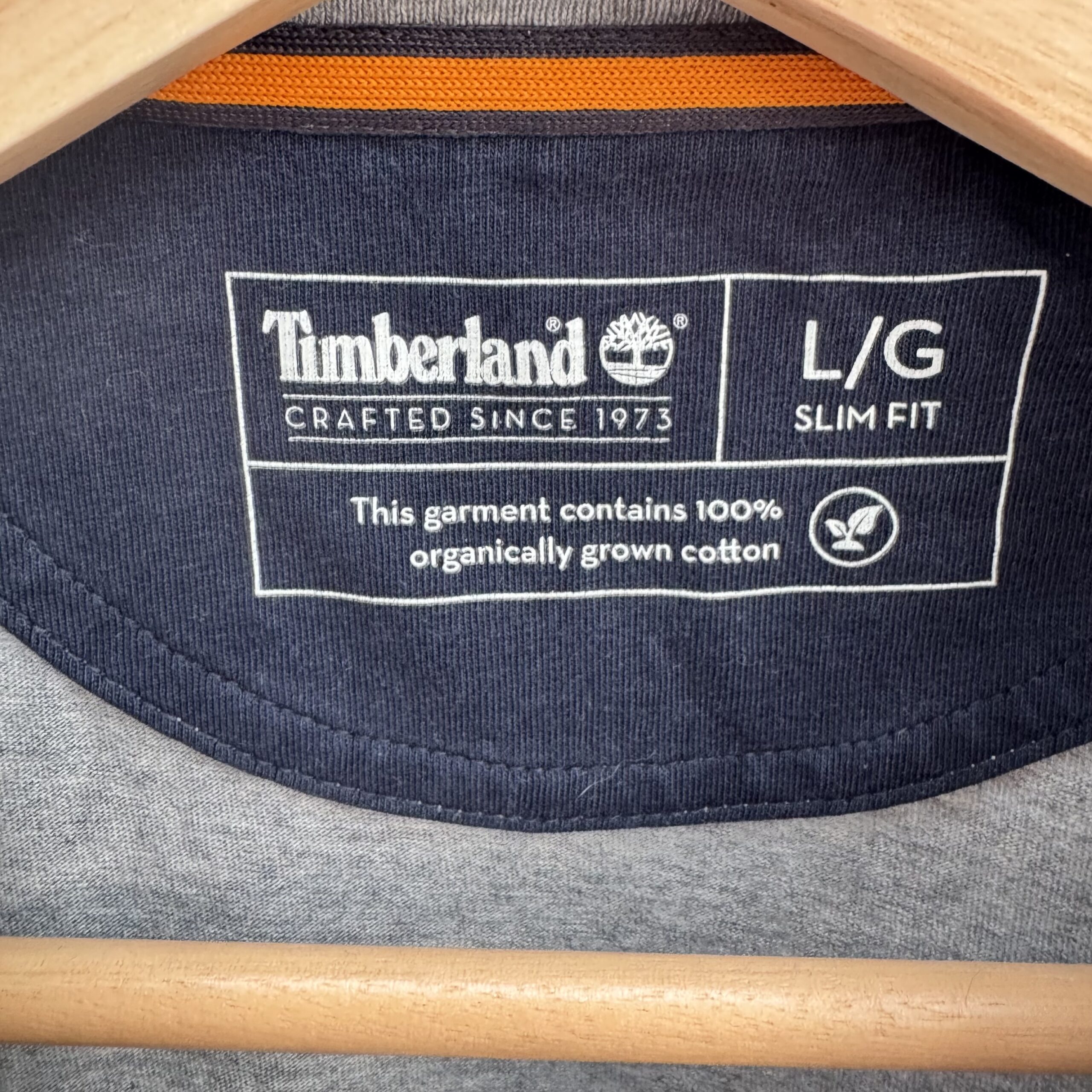 Timberland Dunstan River Men's T-Shirt 100% Organic Cotton Grey Size Large Slim - Image 2